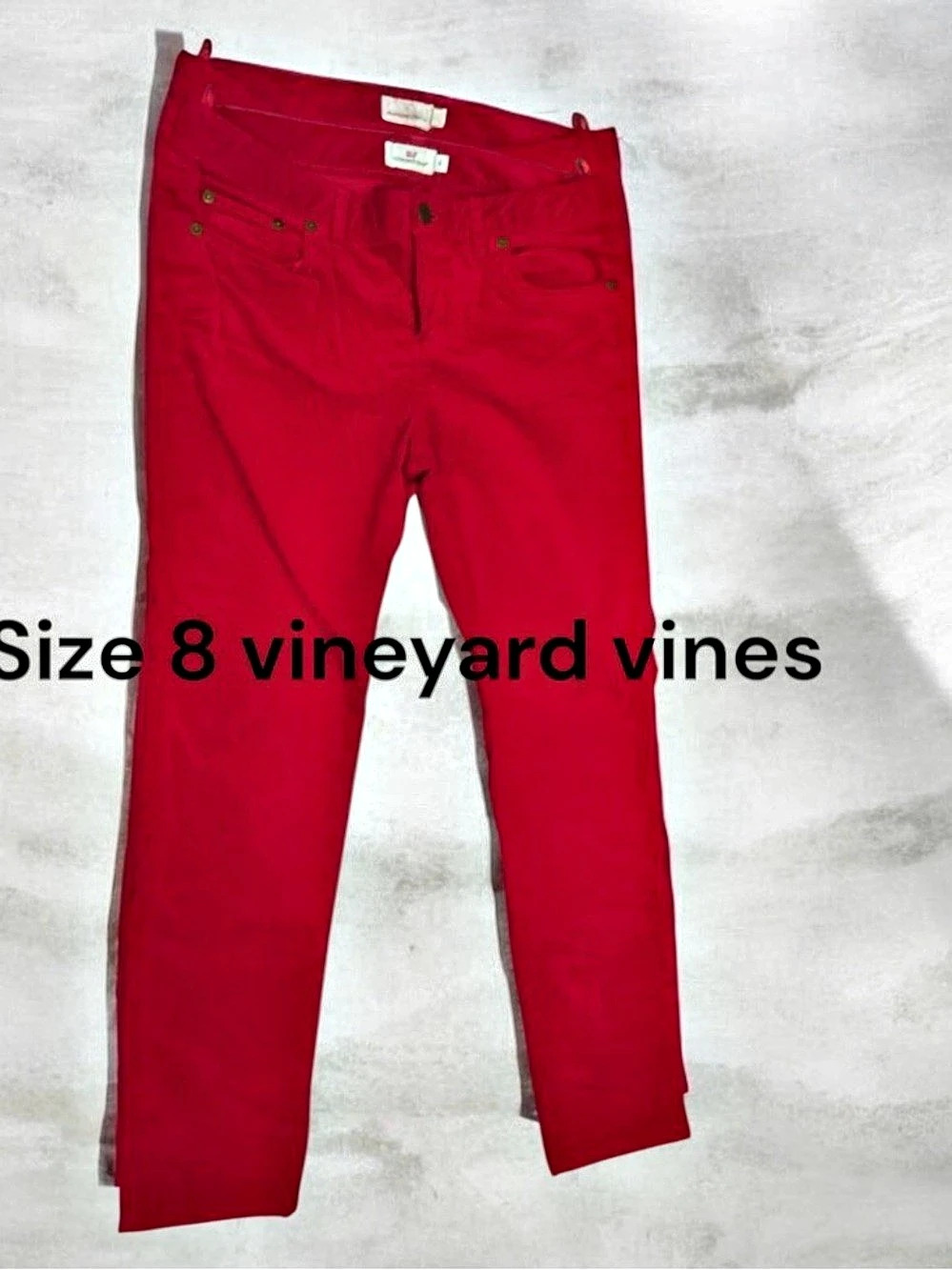 Vineyard Vines Red Skinny Pants Size 8 Like New